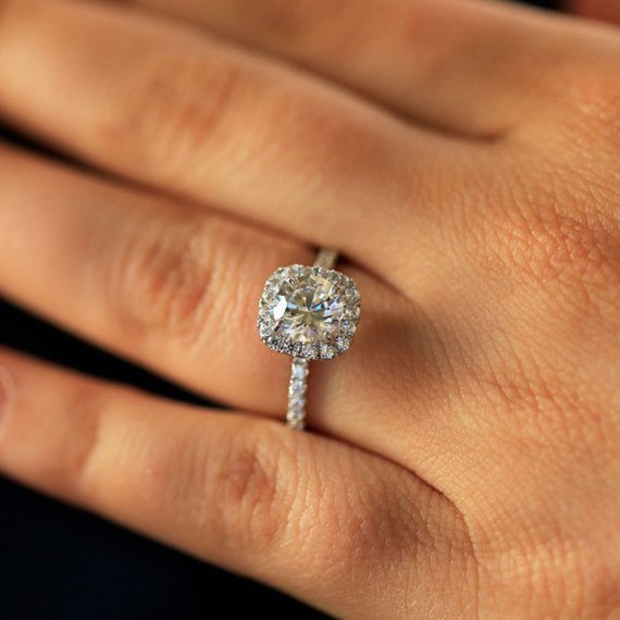 Crystal Engagement White Zircon Cubic Rings