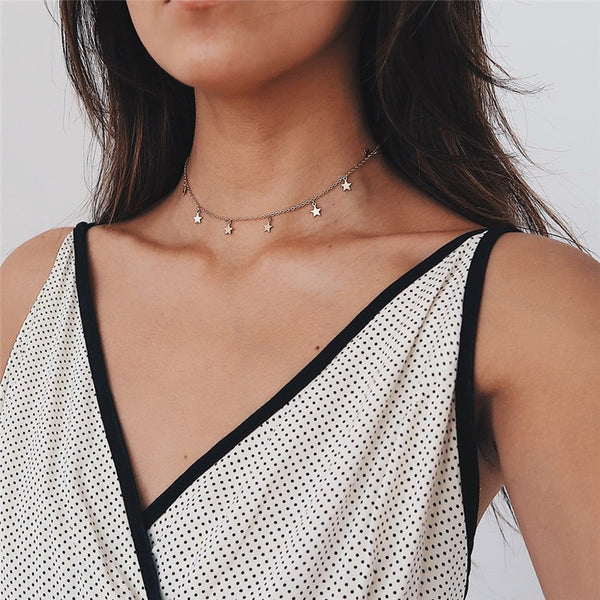 Gold Color Star Party Women Necklace