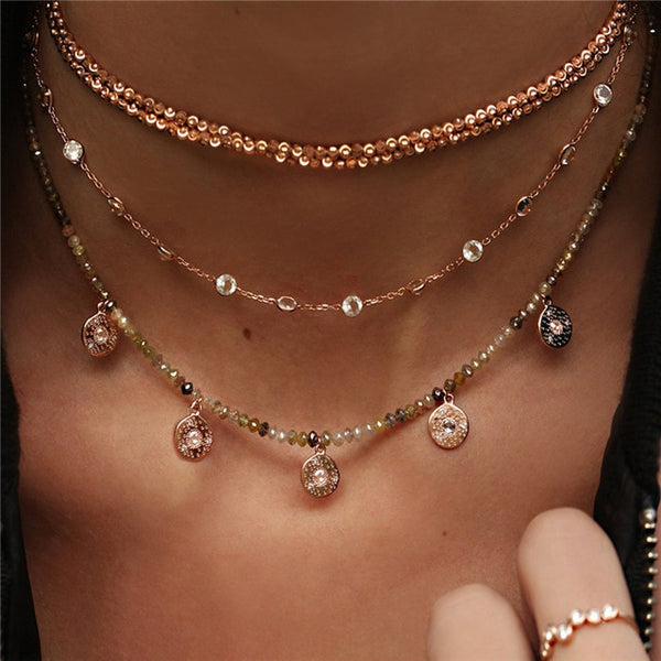Multi-Element Crystal Bohemian Necklace
