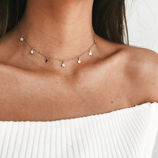 Gold Color Star Party Women Necklace